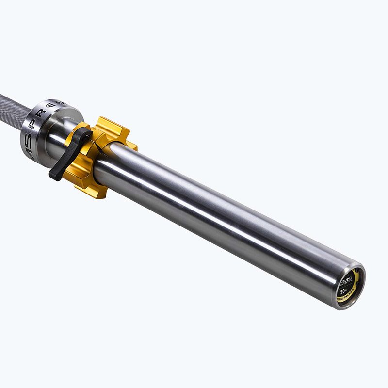 Олимпийски лост за щанги HMS GO900 + скоби ZG1500 Silver Lock Jaw X2 Premium 4