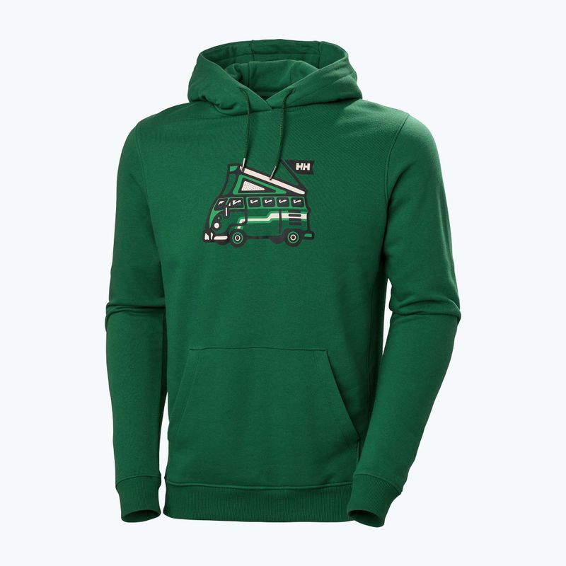 Мъжки потник за трекинг Helly Hansen F2F Organic Cotton Hoodie malachite 4