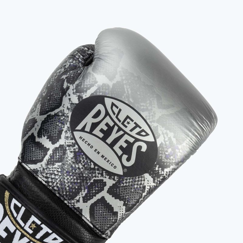 Боксови ръкавици Cleto Reyes Velcro Sparring silver/black 5