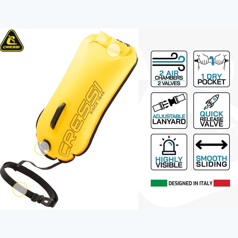 Сигнален буй Cressi Glide Pro yellow 12