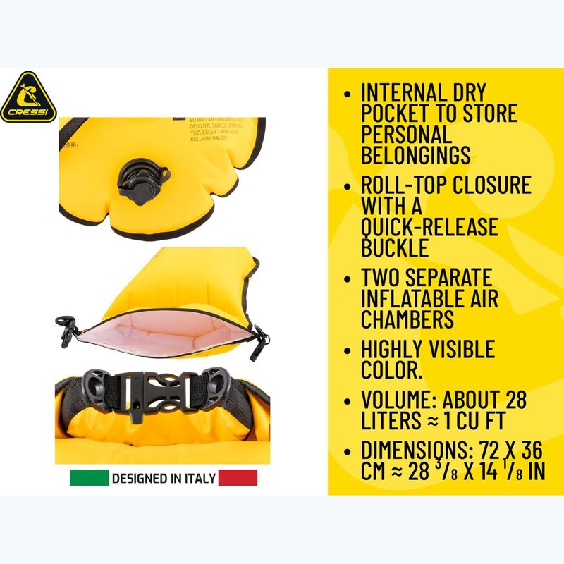 Сигнален буй Cressi Glide Pro yellow 13
