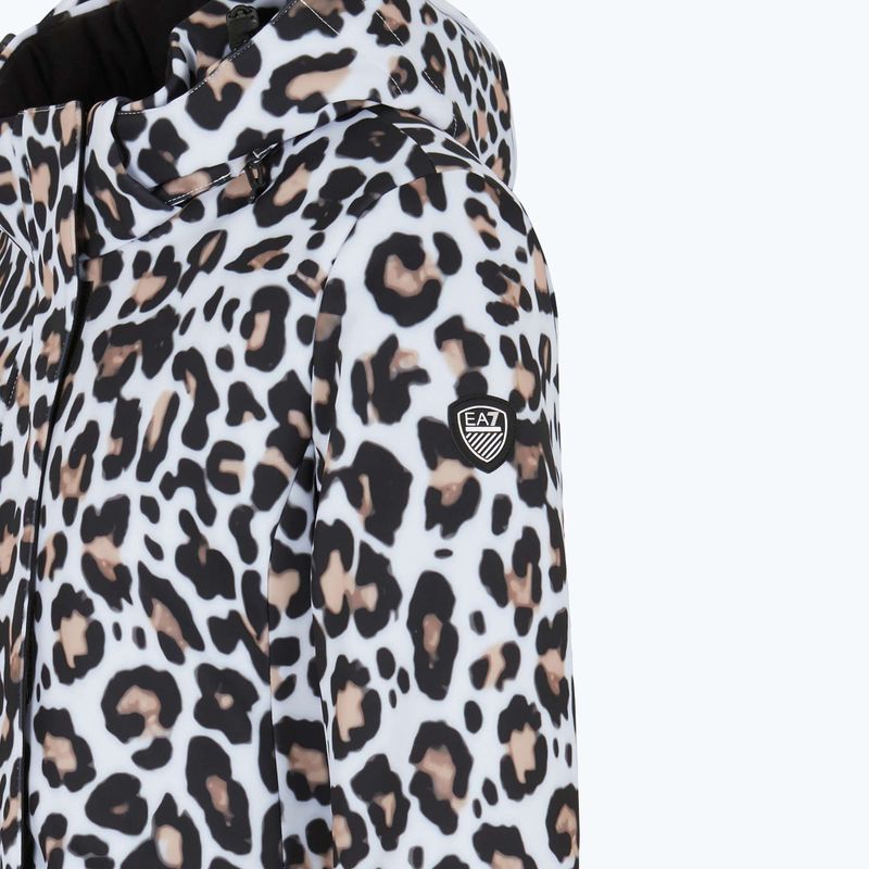 Дамско ски яке EA7 Emporio Armani Ski Kitzbuhel Softshell fancy white animalier 3