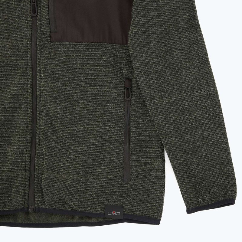 Мъжки суитшърт от полар CMP 35H3907 Melange Knitted forest melange/nero/ferrari 3