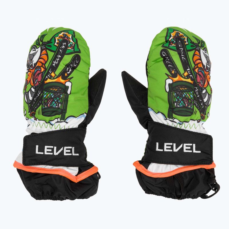 Детски скиорски ръкавици Level Animal lime 2