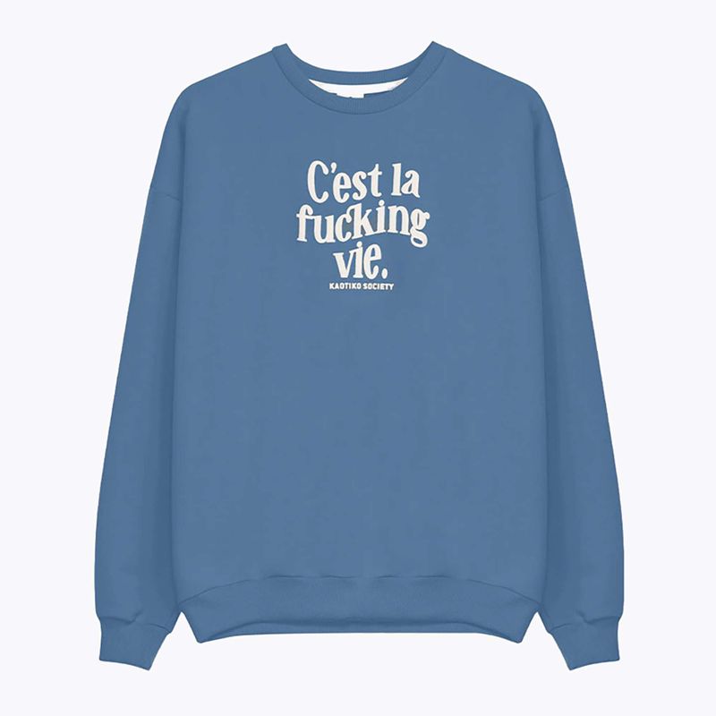 Мъжки суитшърт Kaotiko C'est la vie denim blue 4