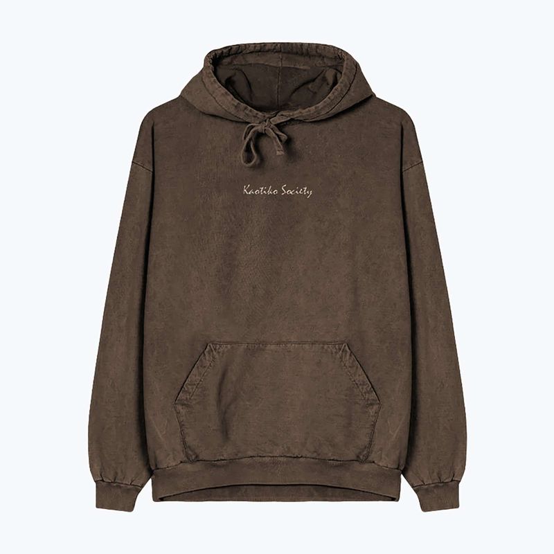 Мъжки суитшърт Kaotiko Washed Vancouver Society brown 3