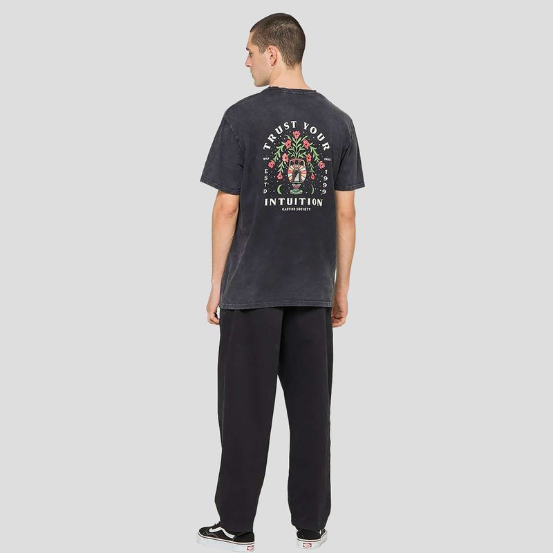 Мъжка тениска Kaotiko Washed Trust Your Intuition black 4