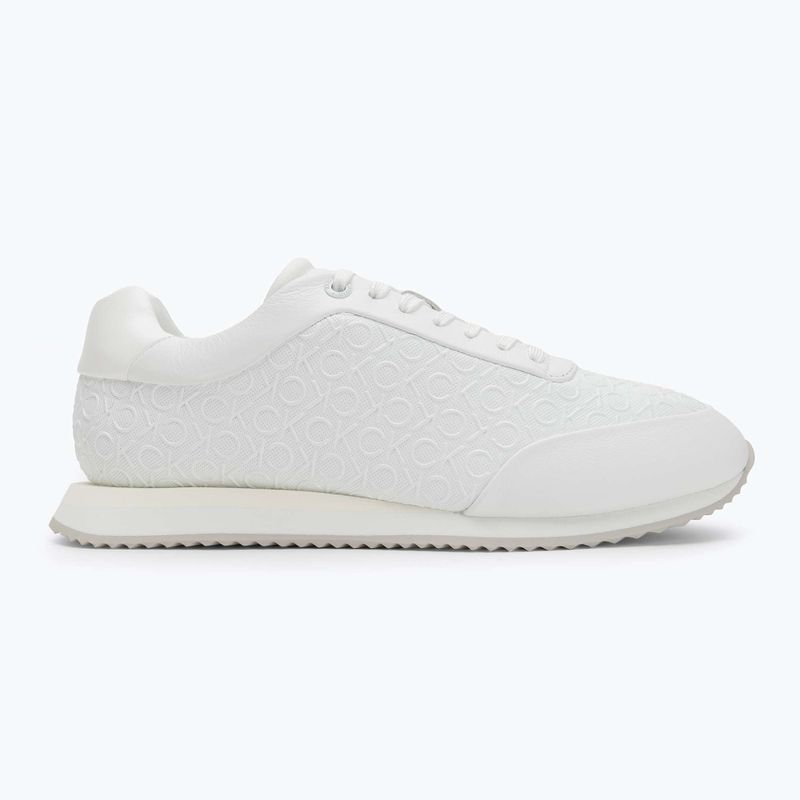Calvin Klein Women's Shoes HW0HW02574 Runner Lace Up Mono Pu Triple Bright White 2