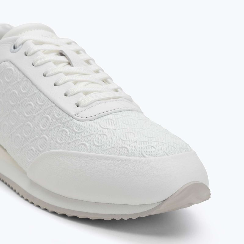 Calvin Klein Women's Shoes HW0HW02574 Runner Lace Up Mono Pu Triple Bright White 7
