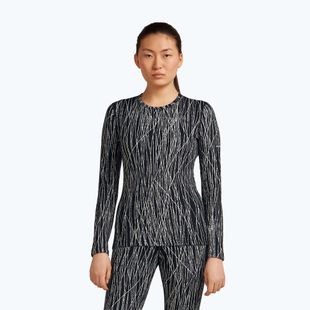 Дамска блуза с дълъг ръкав Icebreaker Merino 260 Tech Vertex Crewe Delta Lines AOP black/snow/j