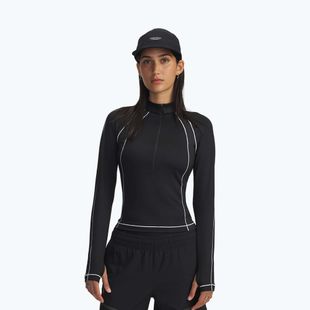 Дамска блуза с дълъг ръкав за тренировка Under Armour ColdGear Textured 1/2 Zip black/white/metalic silver