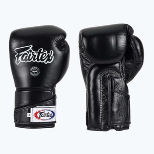 Fairtex Стилни ъглови боксови ръкавици за спаринг - заключен палец черни